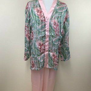 VS Vintage Gold Label Floral Satin Pajama Set